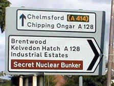 Sign says 'Secret Nuclear Bunker'