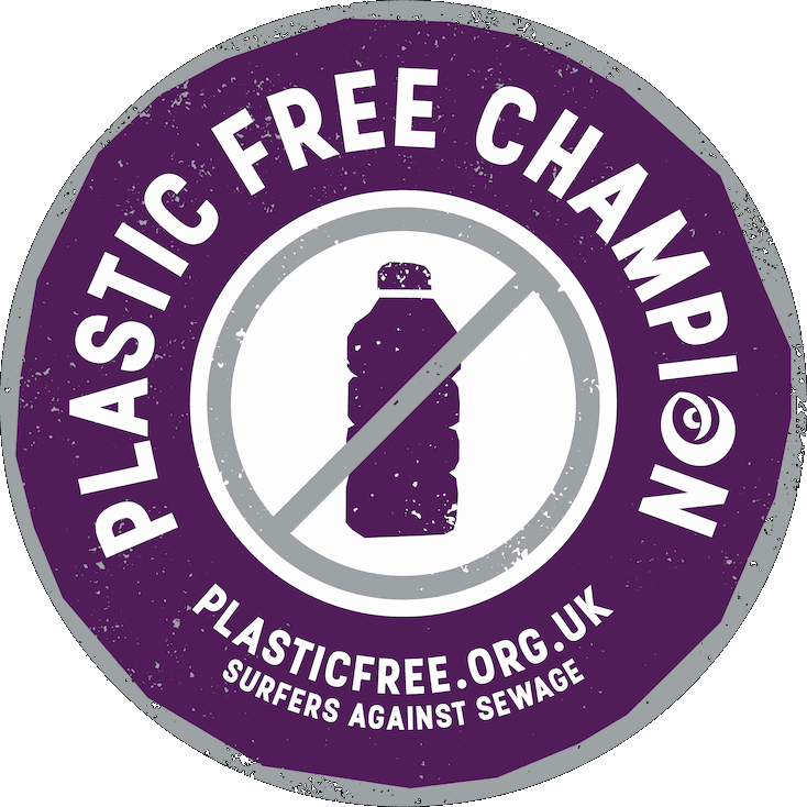 Surfers Against Sewage Plastic Free Champion logo