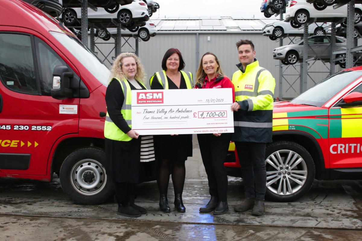 Thames Valley Air Ambulance ASM cheque presentation