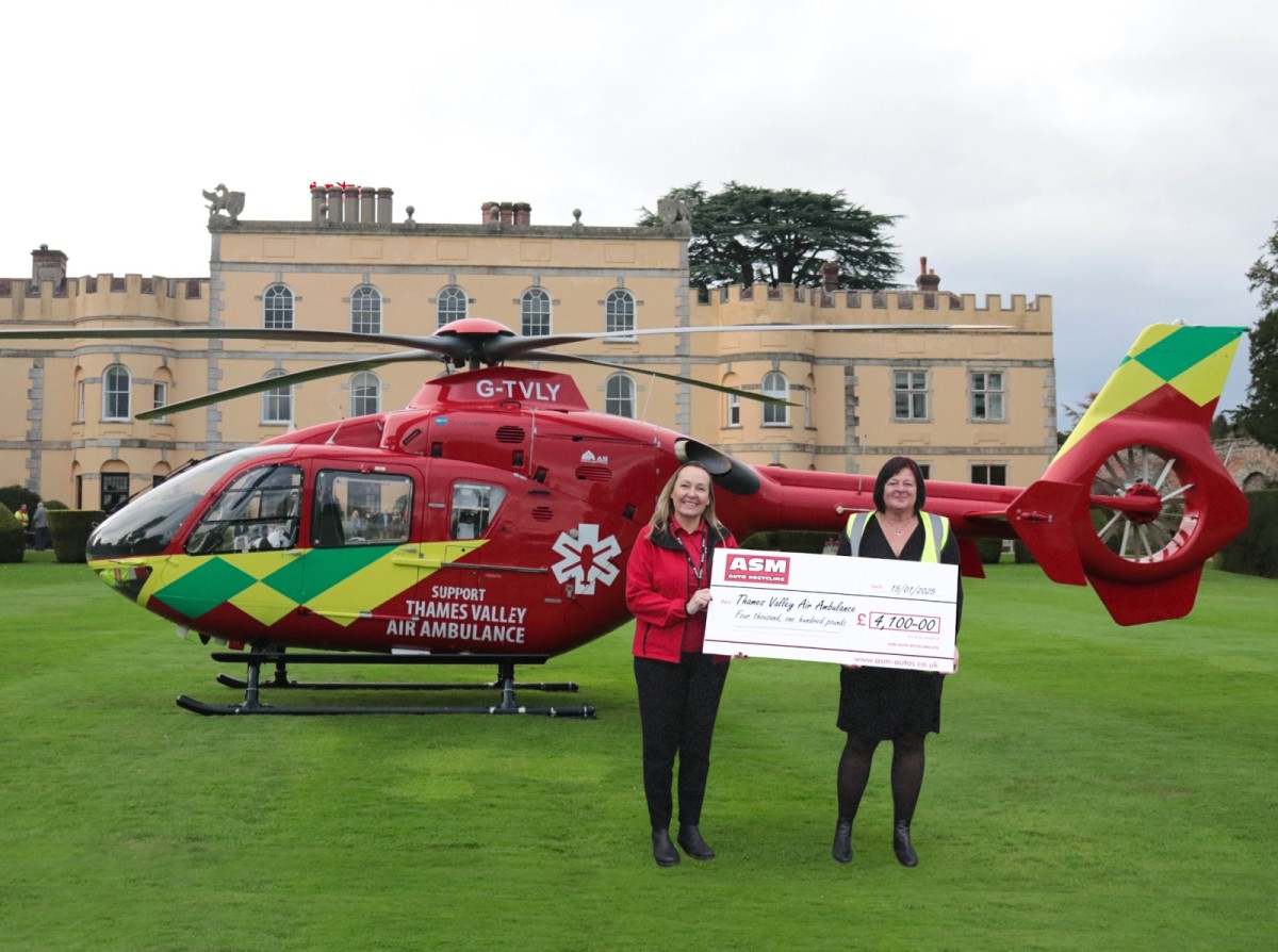 Thames Valley Air Ambulance ASM cheque presentation