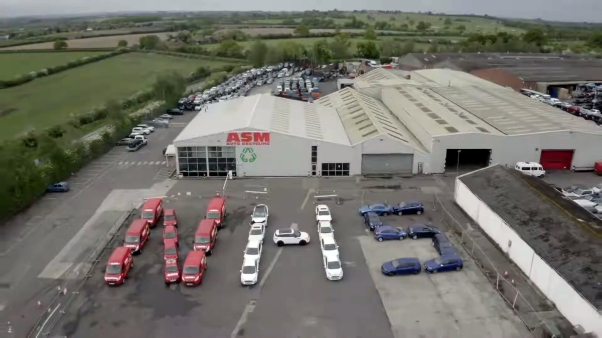Video still of ASM salvage vehicles spelling out NHS