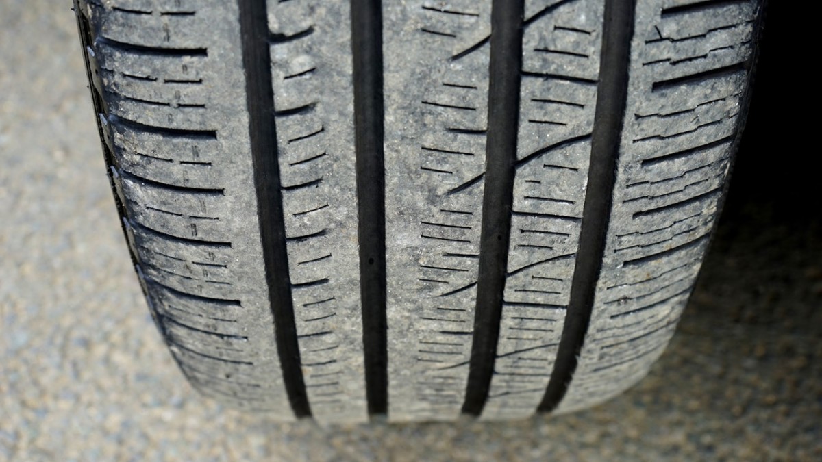 Vehicle tyre close up