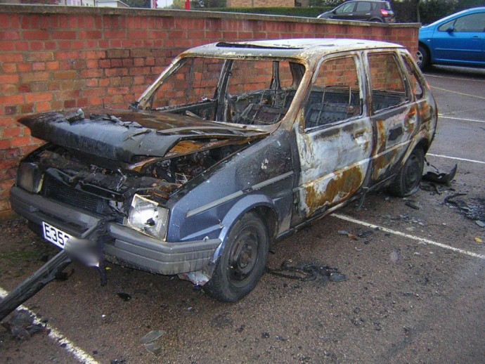 Abandoned end-of-life vehicle