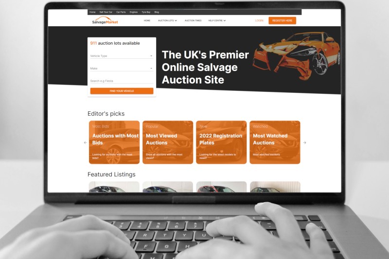 ASM Autos auction on laptop screen