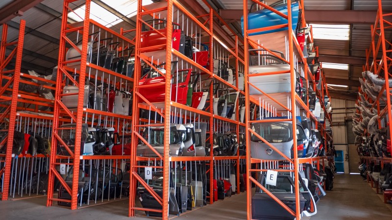 ASM car parts racking in warehouse