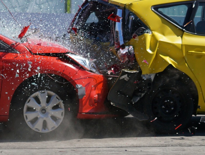 Car crashes into the back of another