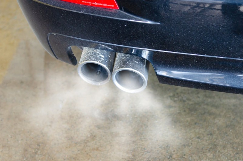 Fumes emitting from a car exhaust