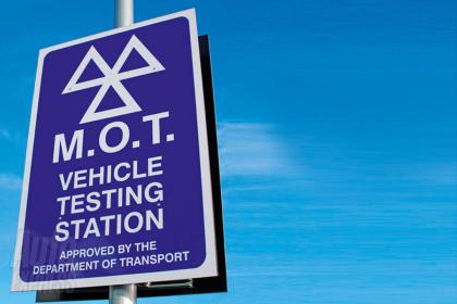 MOT vehicle testing station sign