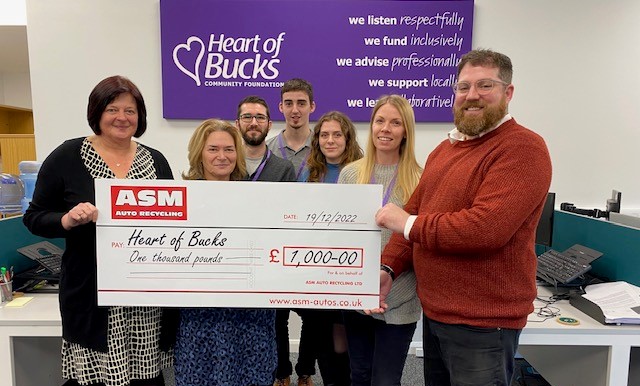 Heart Of Bucks ASM cheque presentation