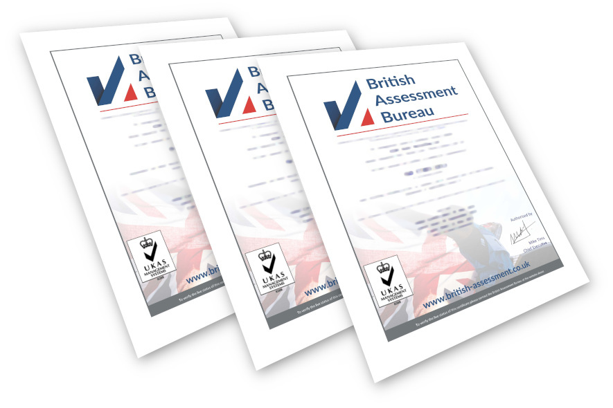 Composite of ASM Auto Recycling's ISO certificates